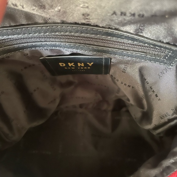 DKNY Bryant Leather Top Zip red Backpack bag - Picture 8 of 10